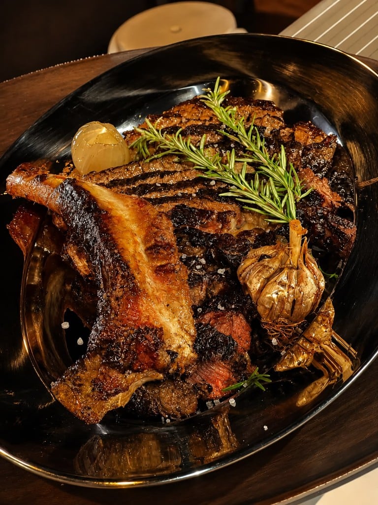 Le plateau Meat Lovers : pièces grillées, romarin et tête d'ail rôtie